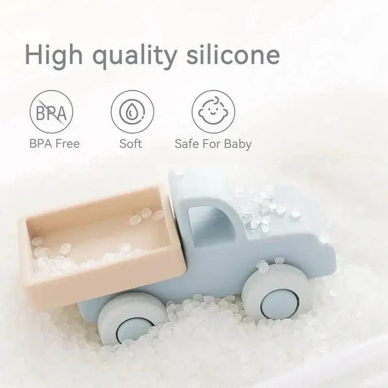 BPA Free Silicone Car Ambulance Teether Toy For Toddlers With Wooden Cartoon Bus Montessori Educational Toy -  ToylandEU™