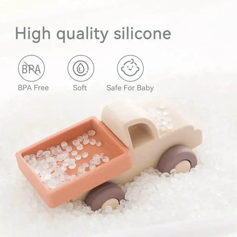  BPA Free Silicone Car Ambulance Teether Toy For Toddlers With Wooden Cartoon Bus Montessori Educational Toy -  ToylandEU™