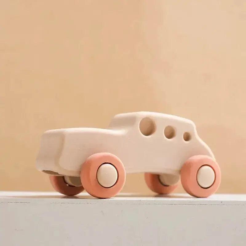  BPA Free Silicone Car Ambulance Teether Toy For Toddlers With Wooden Cartoon Bus Montessori Educational Toy -  ToylandEU™