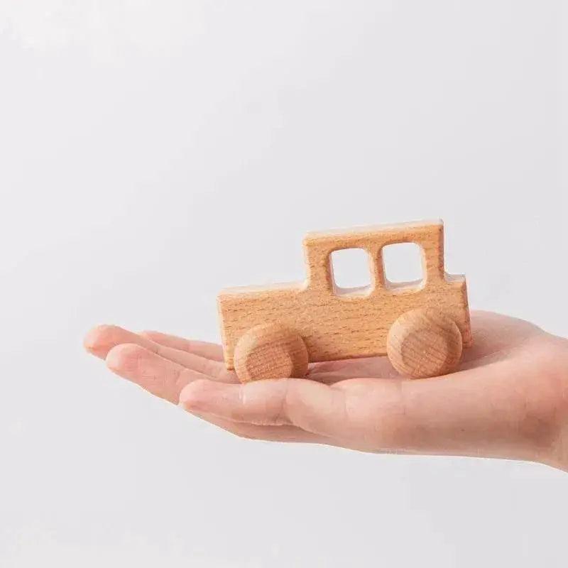  BPA Free Silicone Car Ambulance Teether Toy For Toddlers With Wooden Cartoon Bus Montessori Educational Toy -  ToylandEU™