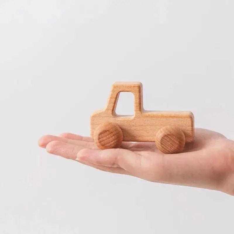  BPA Free Silicone Car Ambulance Teether Toy For Toddlers With Wooden Cartoon Bus Montessori Educational Toy -  ToylandEU™