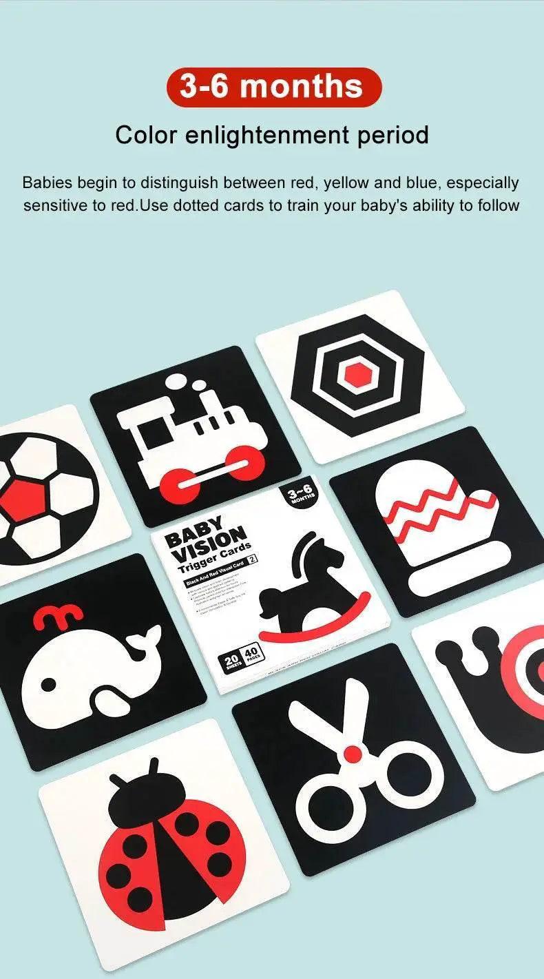  Baby Montessori Black And White Flash Cards High Contrast Visual Stimulation For Newborns Early Education -  ToylandEU™