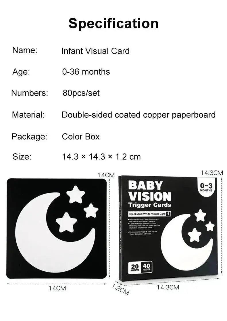  Baby Montessori Black And White Flash Cards High Contrast Visual Stimulation For Newborns Early Education -  ToylandEU™