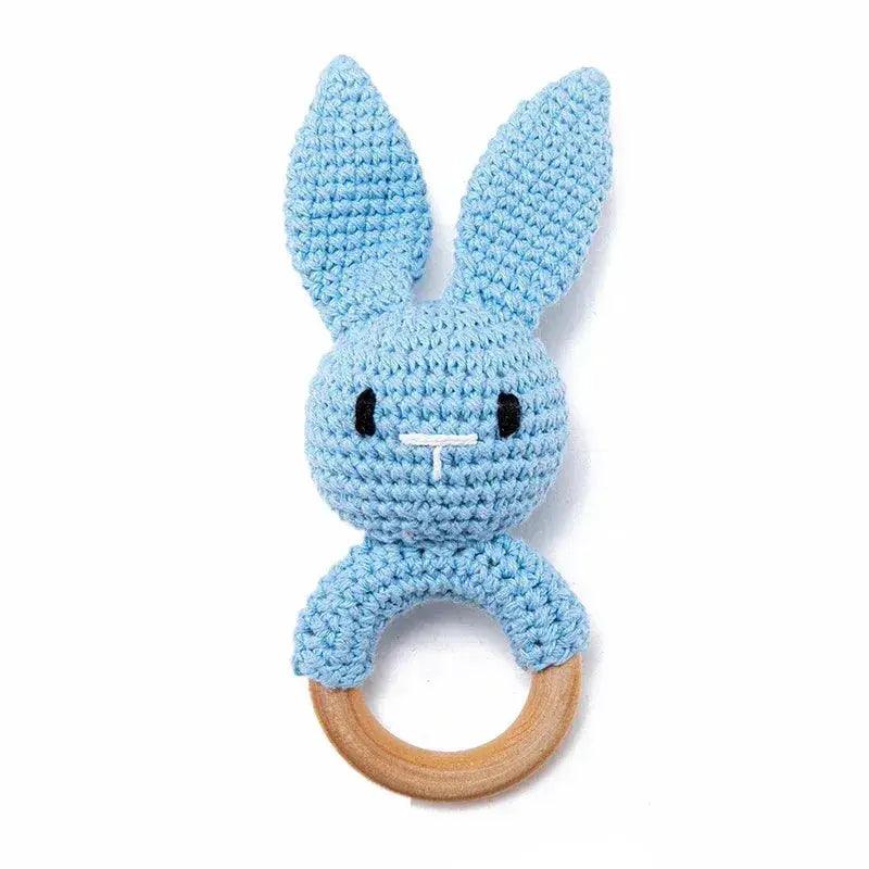  Baby Crochet Bear Rattle Toy 10 cm Cube Wooden Elements Unisex 0-36 Months Montessori -  ToylandEU™