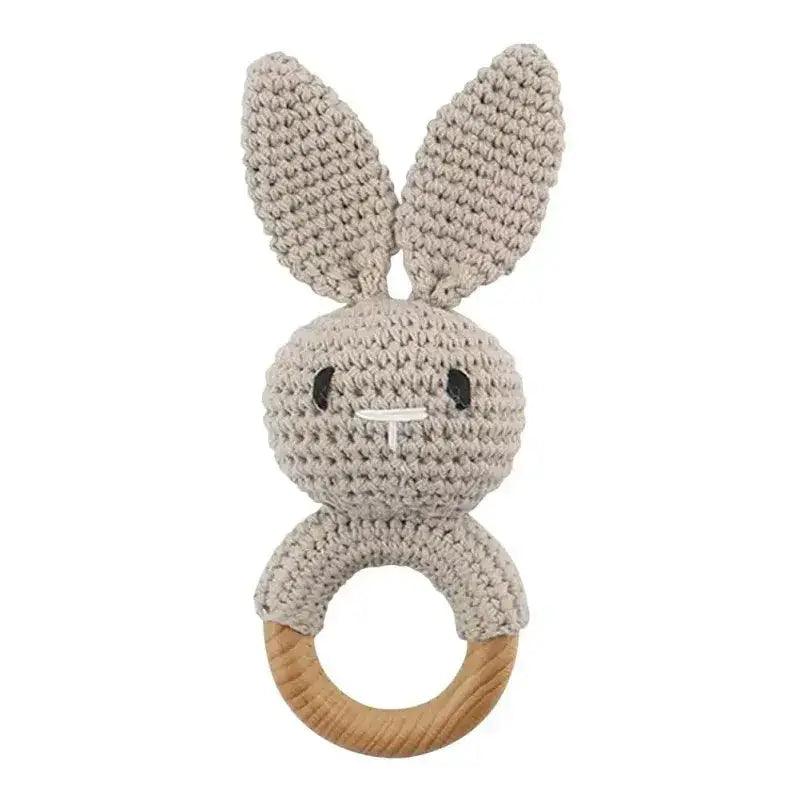  Baby Crochet Bear Rattle Toy 10 cm Cube Wooden Elements Unisex 0-36 Months Montessori -  ToylandEU™