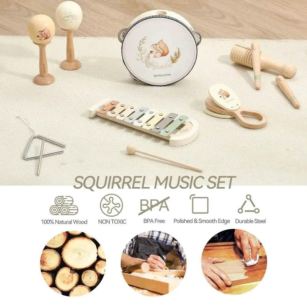  Montessori Wooden Baby Drum And Xylophone Set Non Toxic For 0-12 Months Early Educational Musical Toys -  ToylandEU™