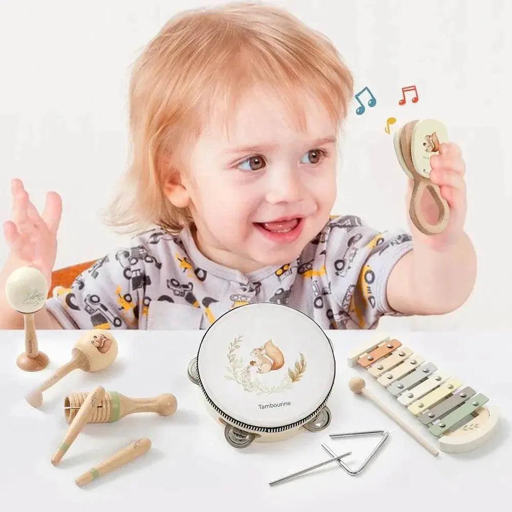  Montessori Wooden Baby Drum And Xylophone Set Non Toxic For 0-12 Months Early Educational Musical Toys -  ToylandEU™