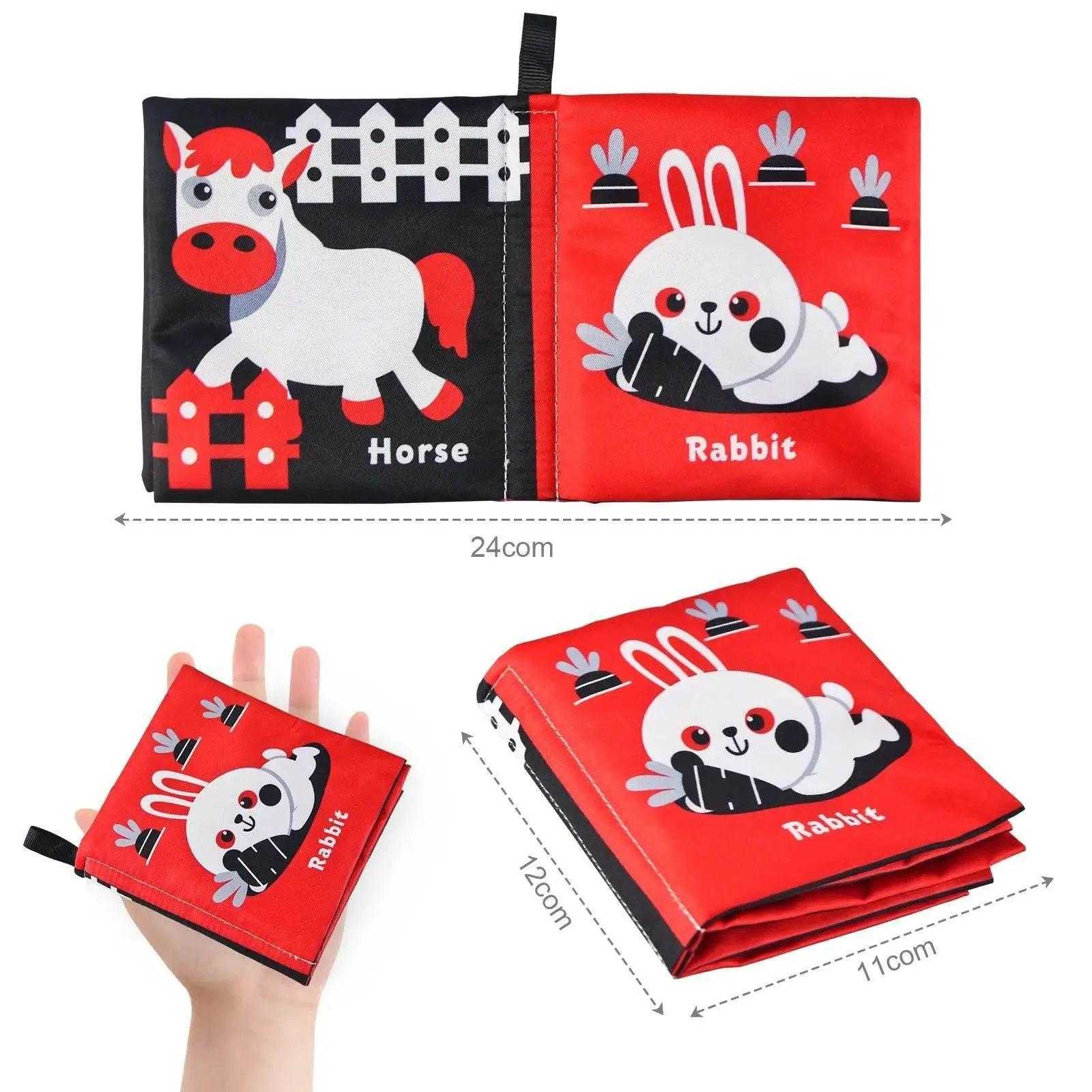  Baby Soft Cloth Books Baby Intelligence Development Learning Book with Teether Rustle Sound Cognition Educational Toys for Baby -  ToylandEU™