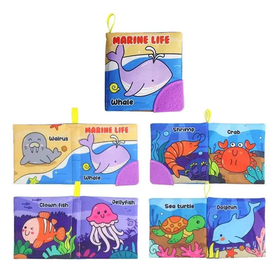  Baby Soft Cloth Books Baby Intelligence Development Learning Book with Teether Rustle Sound Cognition Educational Toys for Baby -  ToylandEU™