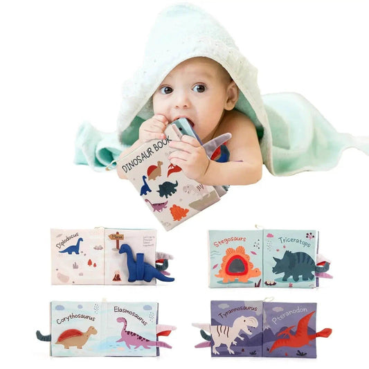  Baby Soft Cloth Dinosaur Book 17x16cm Interactive Sensory Montessori Toy For 0-36 Months -  ToylandEU™