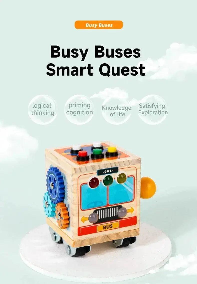  Montessori Busy Board Polyhedron Bus With LED Light Switch Travel Educational Toy For Children 0 To 6 -  ToylandEU™