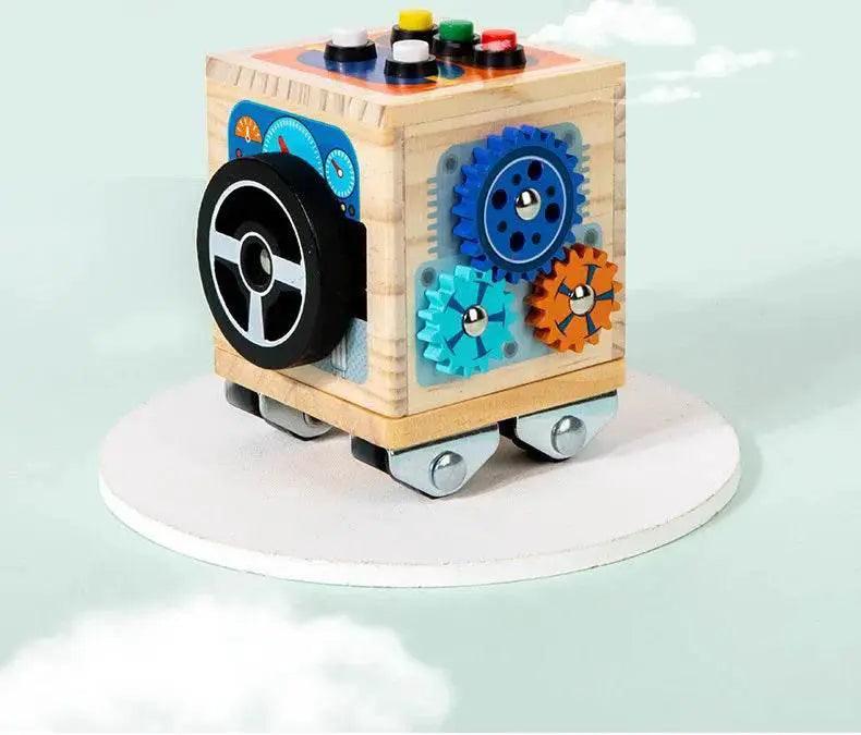  Montessori Busy Board Polyhedron Bus With LED Light Switch Travel Educational Toy For Children 0 To 6 -  ToylandEU™