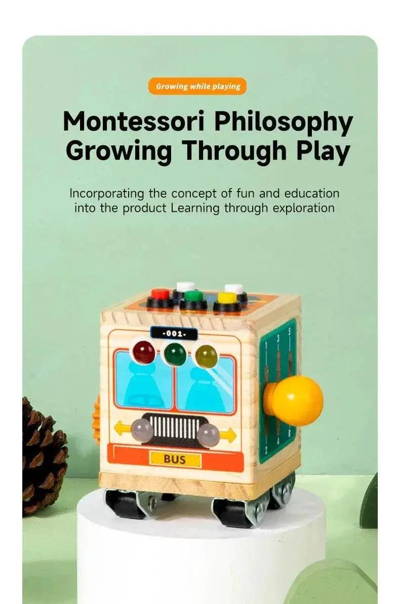  Montessori Busy Board Polyhedron Bus With LED Light Switch Travel Educational Toy For Children 0 To 6 -  ToylandEU™
