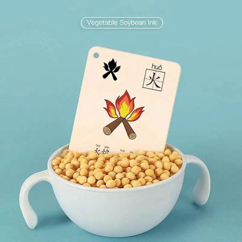  Characters Picture Enlightenment Double Literacy Card Children's Kindergarten Chinese Pinyin Hanzi Learning Age -  ToylandEU™