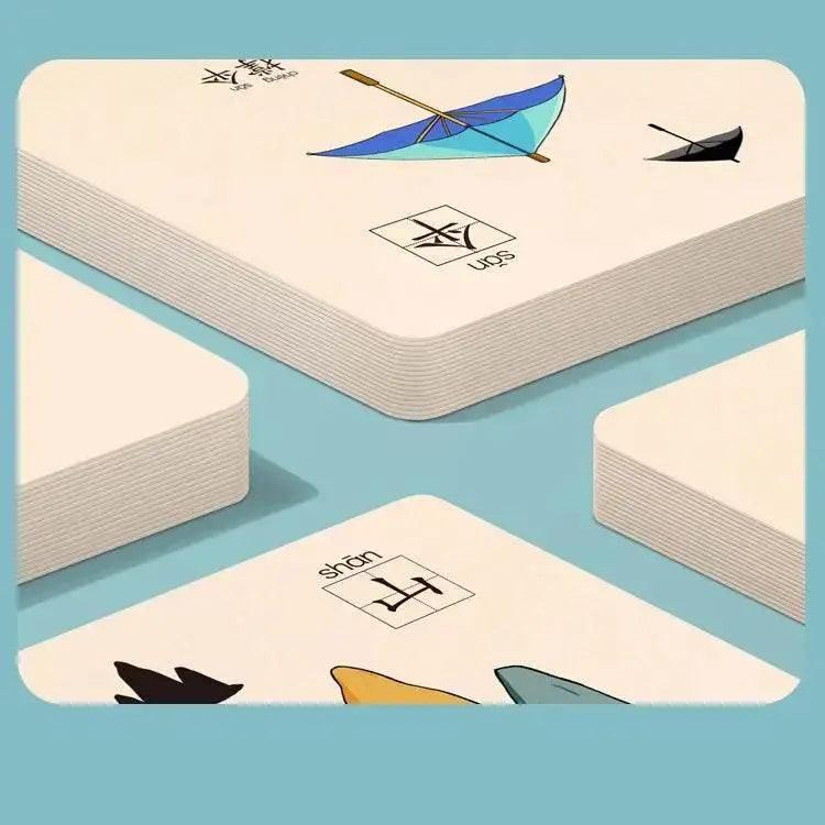  Characters Picture Enlightenment Double Literacy Card Children's Kindergarten Chinese Pinyin Hanzi Learning Age -  ToylandEU™