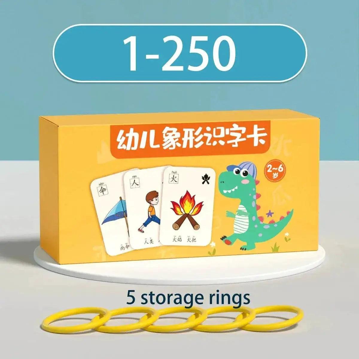  Characters Picture Enlightenment Double Literacy Card Children's Kindergarten Chinese Pinyin Hanzi Learning Age -  ToylandEU™