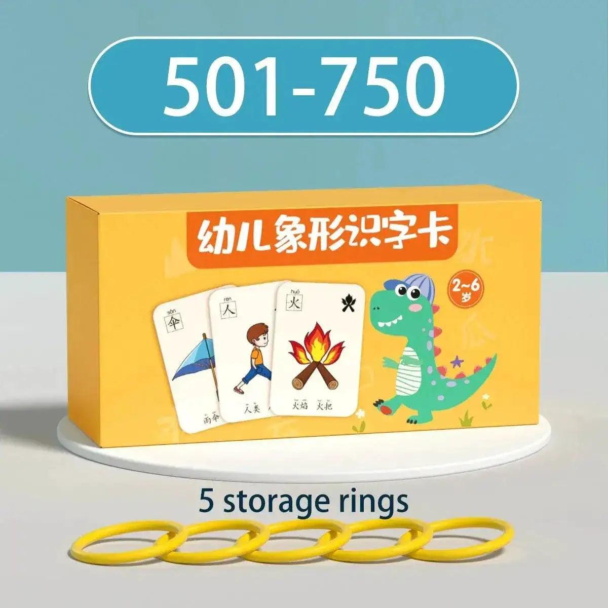  Characters Picture Enlightenment Double Literacy Card Children's Kindergarten Chinese Pinyin Hanzi Learning Age -  ToylandEU™