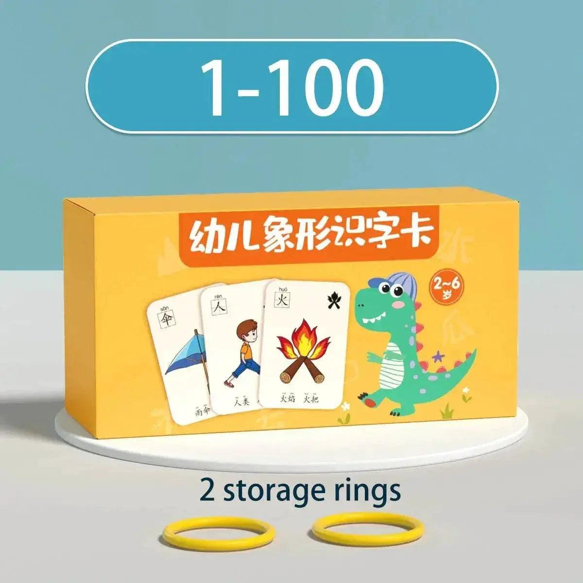  Characters Picture Enlightenment Double Literacy Card Children's Kindergarten Chinese Pinyin Hanzi Learning Age -  ToylandEU™