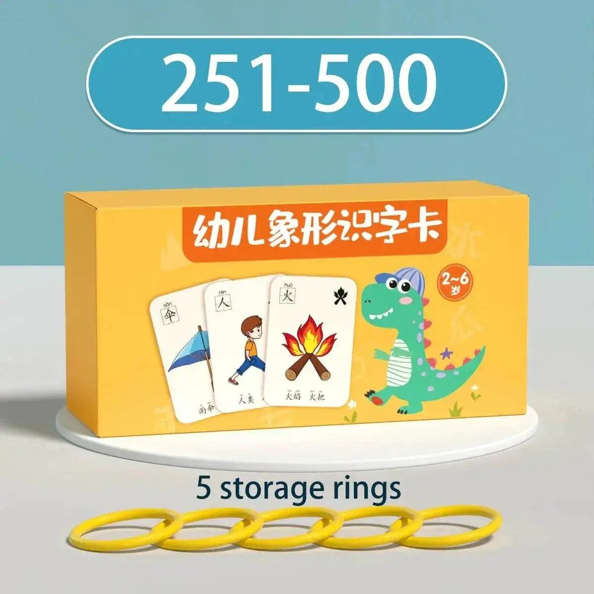  Characters Picture Enlightenment Double Literacy Card Children's Kindergarten Chinese Pinyin Hanzi Learning Age -  ToylandEU™