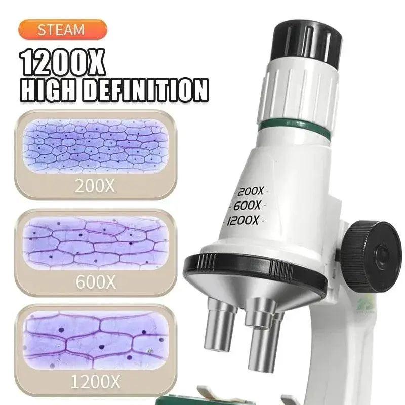  Children Science Pocket Microscope Set 200x 600x 1200x LED Magnification For Kids Montessori Education Toy -  ToylandEU™
