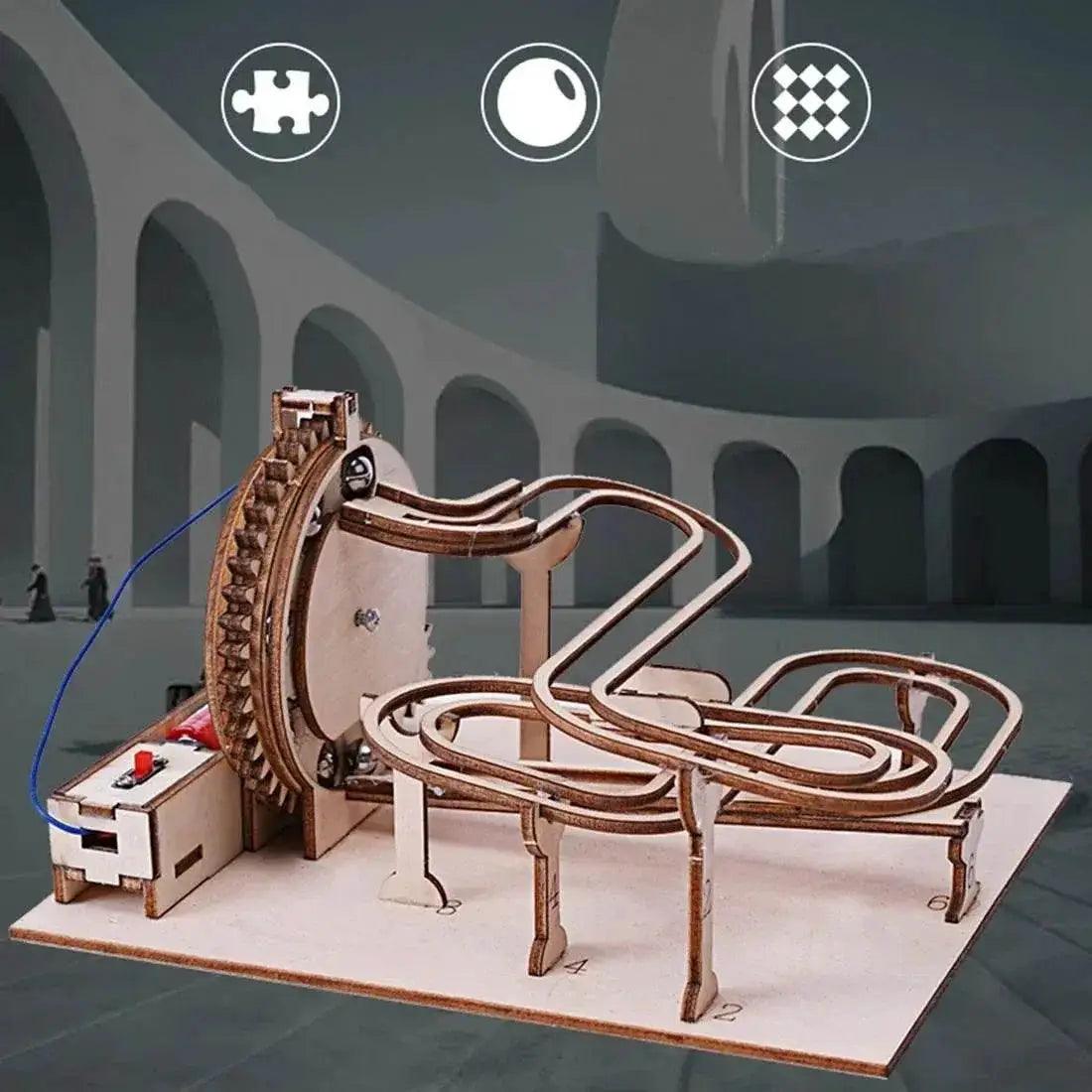  DIY 3D Wooden Marble Run Kit Build Mechanical Gears Steam Powered Science Experiment Educational Toy for Children and Teens -  ToylandEU™