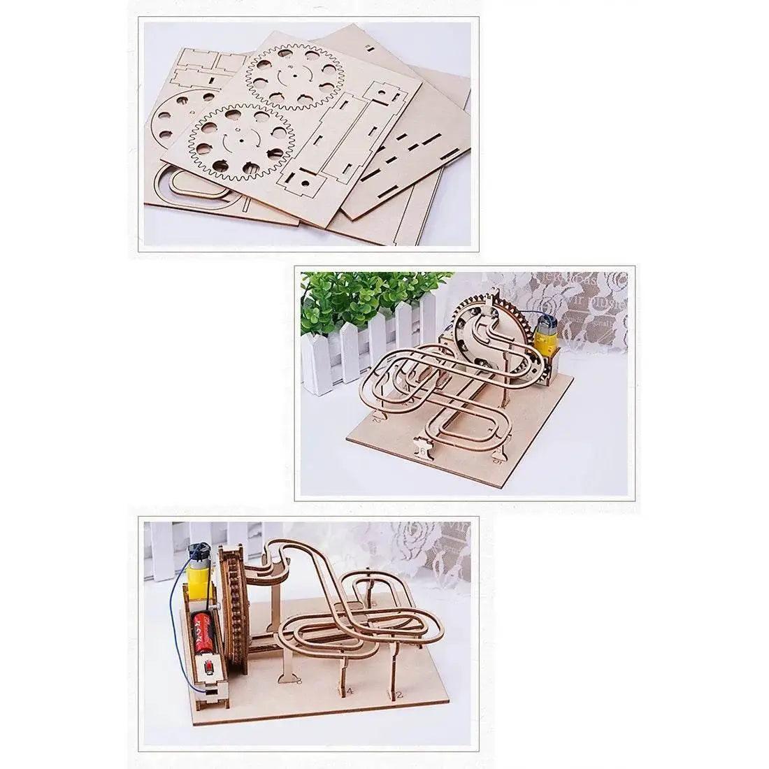  DIY 3D Wooden Marble Run Kit Build Mechanical Gears Steam Powered Science Experiment Educational Toy for Children and Teens -  ToylandEU™