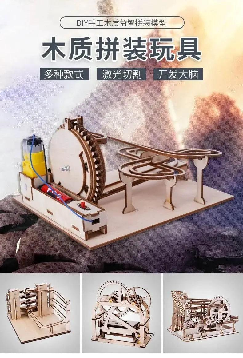  DIY 3D Wooden Marble Run Kit Build Mechanical Gears Steam Powered Science Experiment Educational Toy for Children and Teens -  ToylandEU™