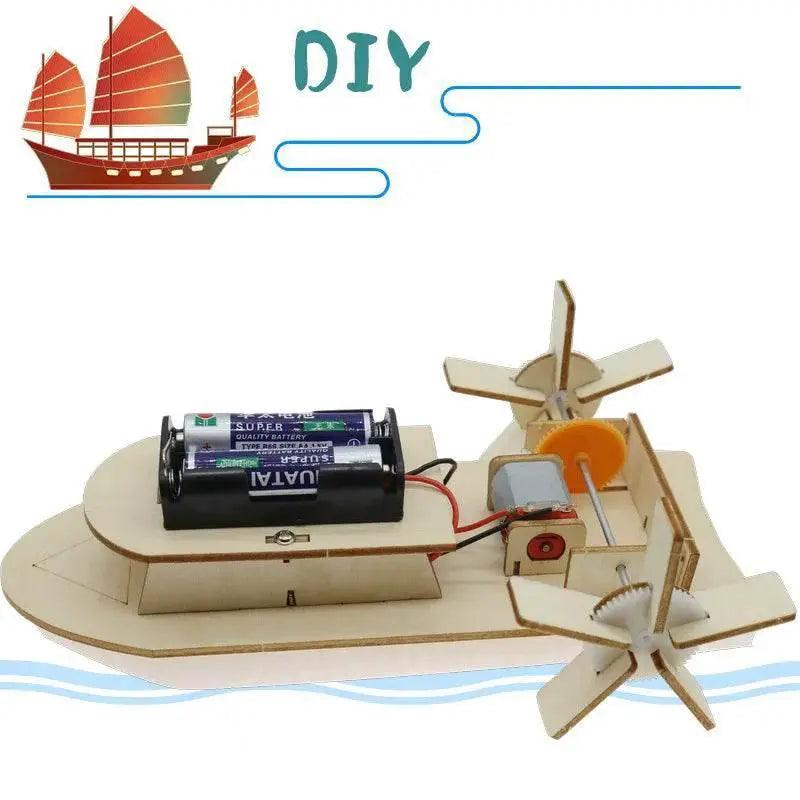  DIY Boat Model Material Set Wood Boat Building Kit 3D Assemble Wooden Paddle Steamer Creative Educational Science -  ToylandEU™