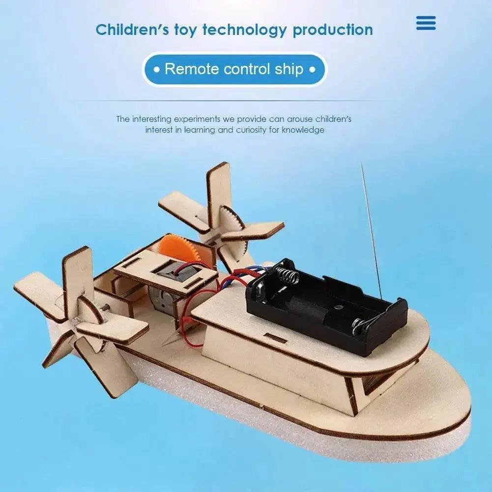  DIY Boat Model Science Toys Kids STEM Electric Educational Teaching Kit 3D Assemble Wooden Boat Toy -  ToylandEU™