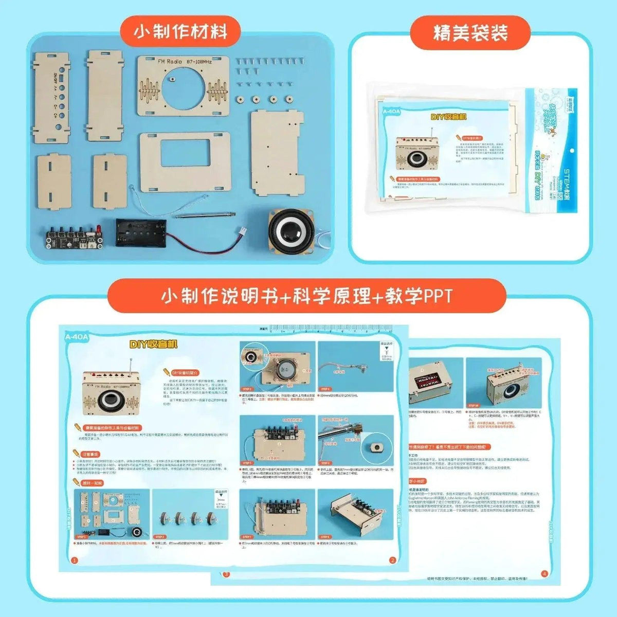  DIY FM Radio Model Science Toys for Kids Wooden STEM Technologia Educational Kit -  ToylandEU™