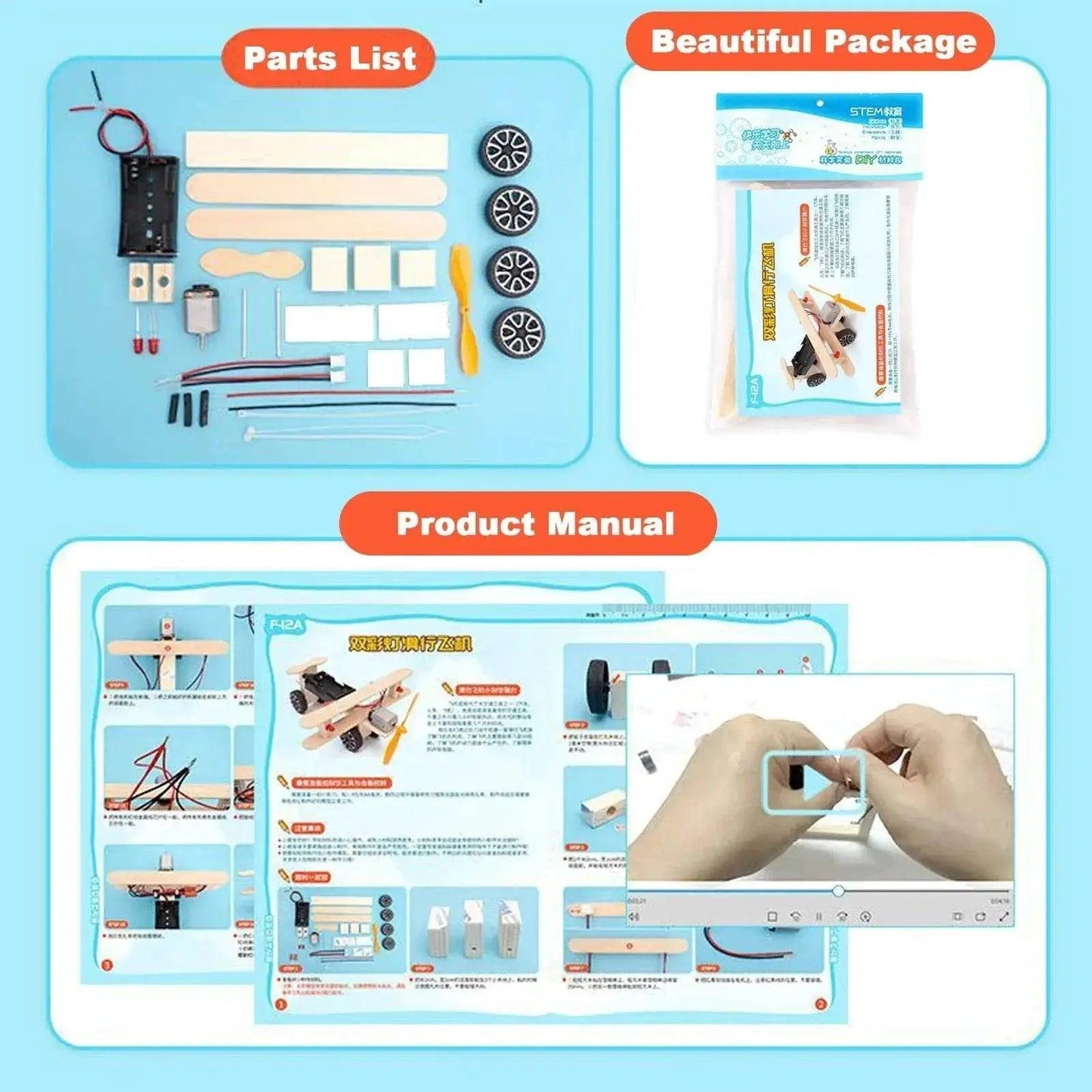  DIY Kit Plane Car Science Experiment Kids Electronic Education STEM Physics Toys Technology Inventions Project Children -  ToylandEU™
