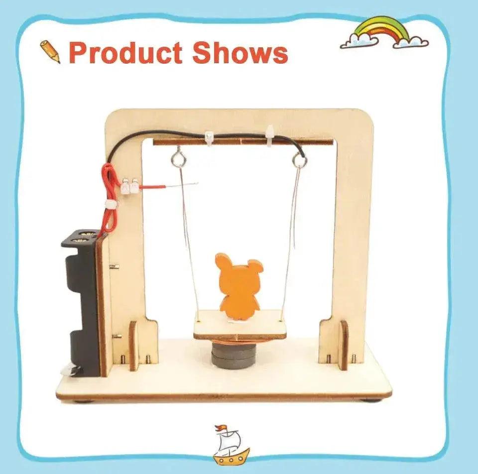  DIY Magnetic Swing Set Handmade Wood Electromagnetic Swing Science Educational Toy -  ToylandEU™