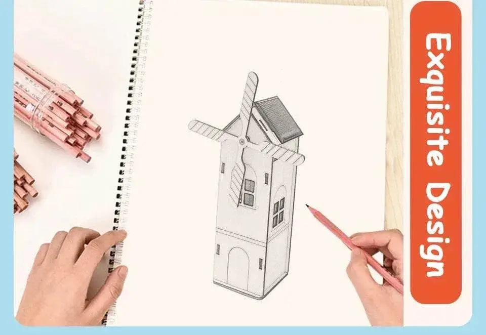  DIY Mini Wooden Windmill House Model 3D Puzzles Assemble Solar Powered Windmill for Kids STEM Science Educational Toy -  ToylandEU™
