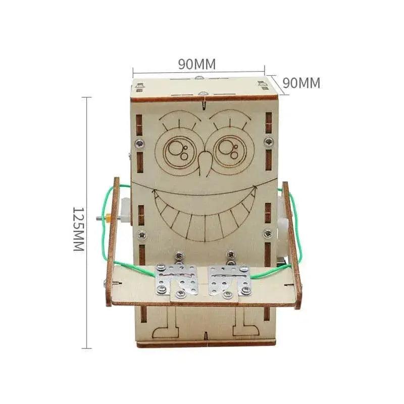  Wooden Electric Powered Eat Coin Robot DIY Models and Building Toy Science and Education Model Toy for Children Gift -  ToylandEU™