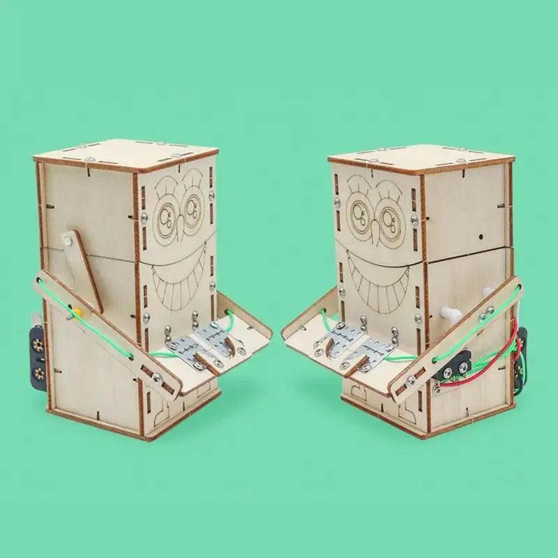  Wooden Electric Powered Eat Coin Robot DIY Models and Building Toy Science and Education Model Toy for Children Gift -  ToylandEU™