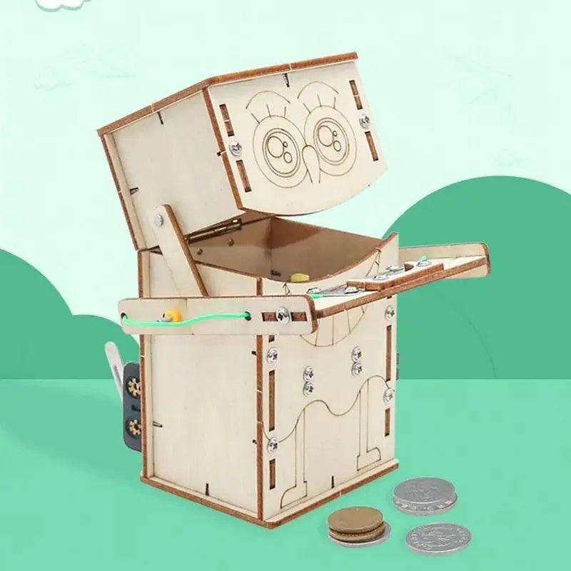 Wooden Electric Powered Eat Coin Robot DIY Models and Building Toy Science and Education Model Toy for Children Gift -  ToylandEU™