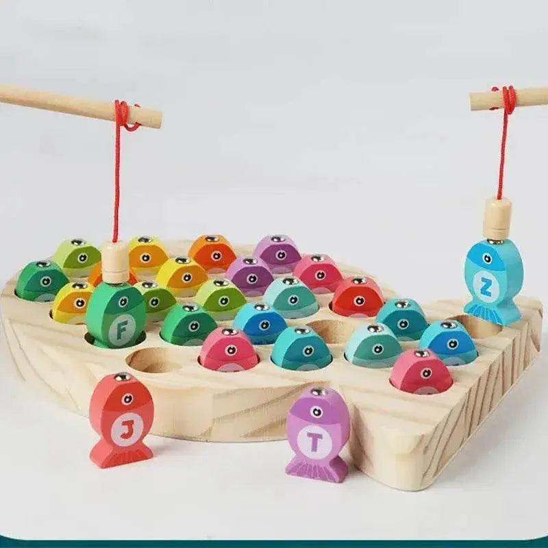  Montessori Wooden Fishing Toys For Kids Alphabet And Numbers Learning Set With Magnetic Fish -  ToylandEU™