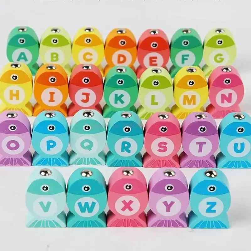  Montessori Wooden Fishing Toys For Kids Alphabet And Numbers Learning Set With Magnetic Fish -  ToylandEU™