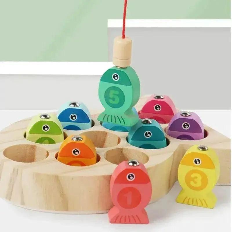  Montessori Wooden Fishing Toys For Kids Alphabet And Numbers Learning Set With Magnetic Fish -  ToylandEU™