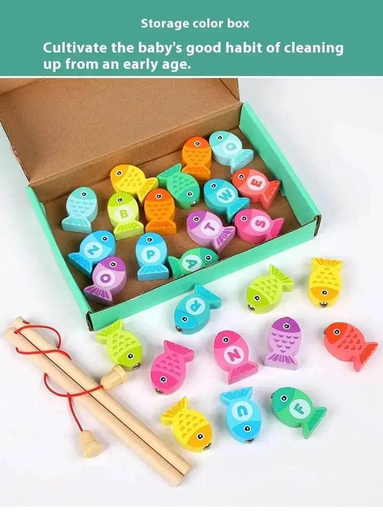  Montessori Wooden Fishing Toys For Kids Alphabet And Numbers Learning Set With Magnetic Fish -  ToylandEU™