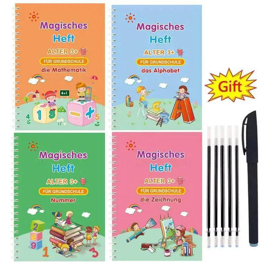  German Magic Books Reusable 3D Groove Magic Notebook For Children Montessori Ring Bound Practice -  ToylandEU™