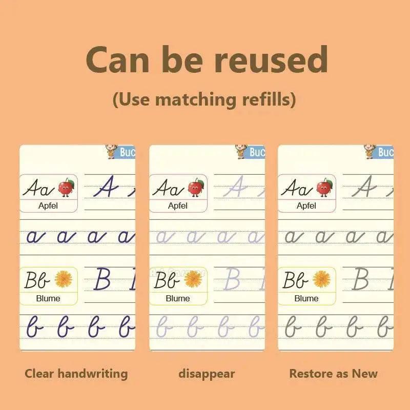  German Magic Books Reusable 3D Groove Magic Notebook For Children Montessori Ring Bound Practice -  ToylandEU™