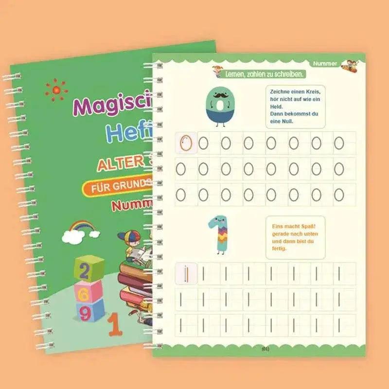  German Magic Books Reusable 3D Groove Magic Notebook For Children Montessori Ring Bound Practice -  ToylandEU™