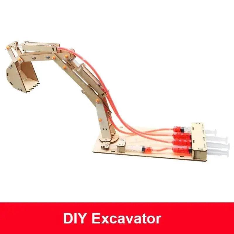  Hydraulic Excavator DIY Student Technology Small Production Science and Education Toy Model Science Experiment Toy -  ToylandEU™
