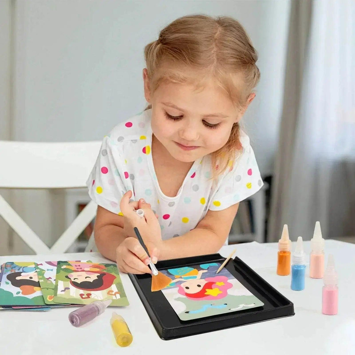  Kids' Princess Sand Art Kit 12 Cards 14 Colors Montessori -  ToylandEU™