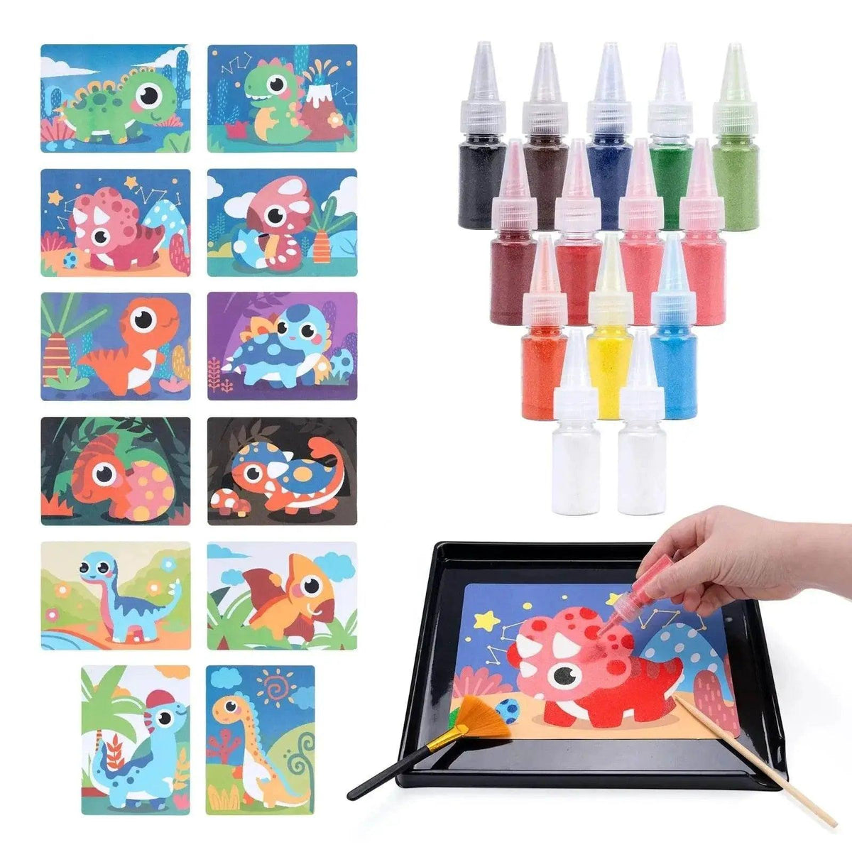  Kids' Princess Sand Art Kit 12 Cards 14 Colors Montessori -  ToylandEU™