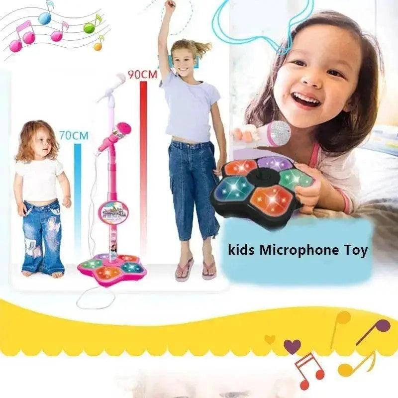  Kids Rocking Roll Microphone with Stand Karaoke Music Instrument Educational Toy Birthday Gift for Girls and Boys -  ToylandEU™