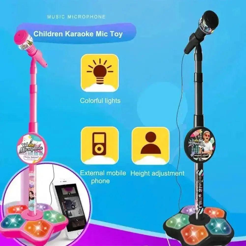  Kids Rocking Roll Microphone with Stand Karaoke Music Instrument Educational Toy Birthday Gift for Girls and Boys -  ToylandEU™