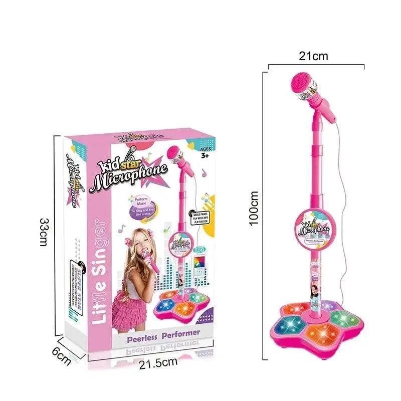  Kids Rocking Roll Microphone with Stand Karaoke Music Instrument Educational Toy Birthday Gift for Girls and Boys -  ToylandEU™