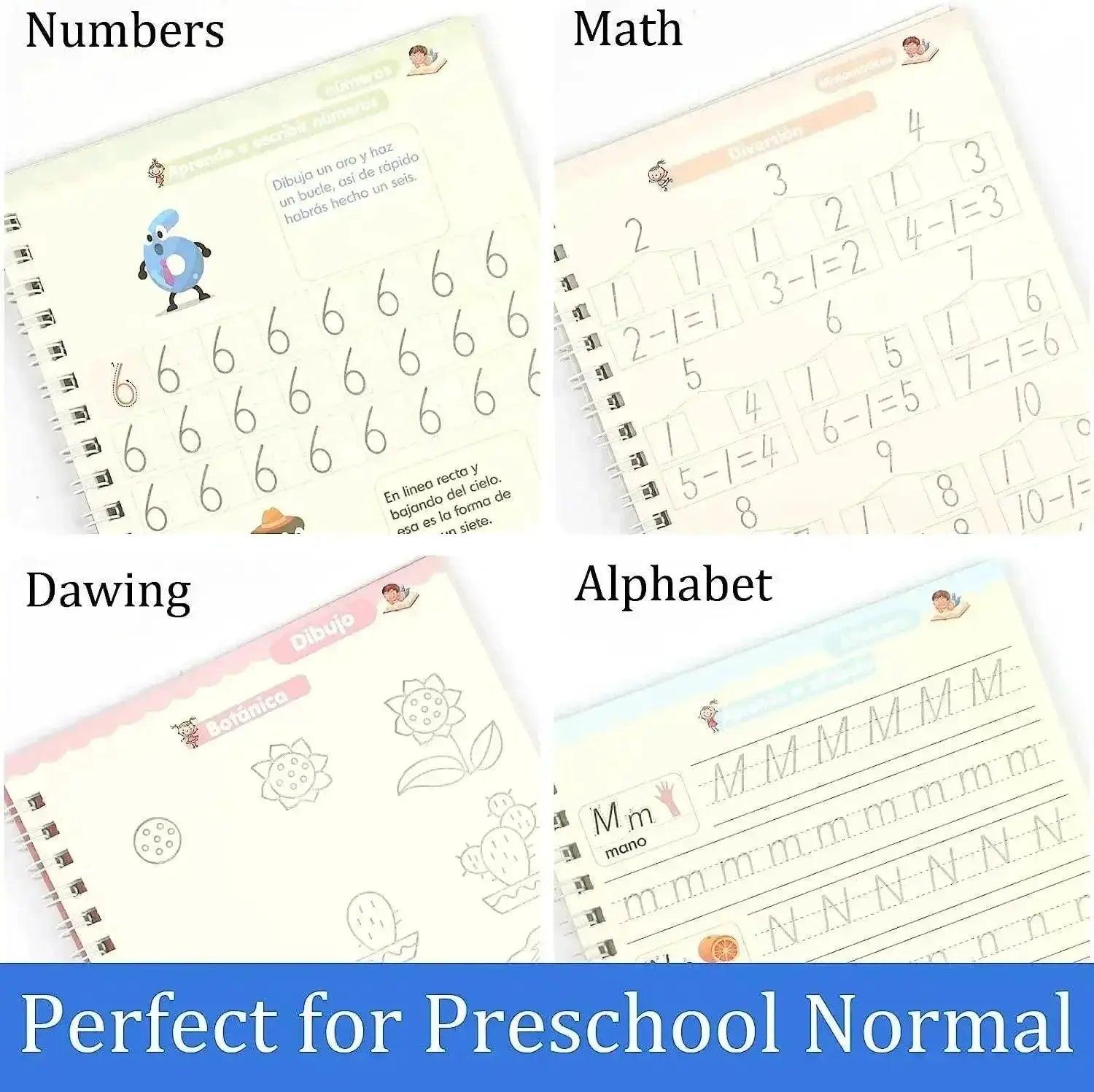  Magic Writing Book Portuguese Calligraphy Notebook For Kids Reusable Montessori Letter Practice Toy -  ToylandEU™